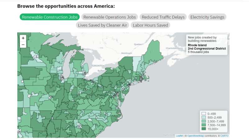 Interactive Climate Opportunity Map shows benefits of future net-zero energy policies