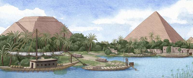 Khufu branch of Nile River once flowed close enough to Giza to carry the stones needed to build the pyramids