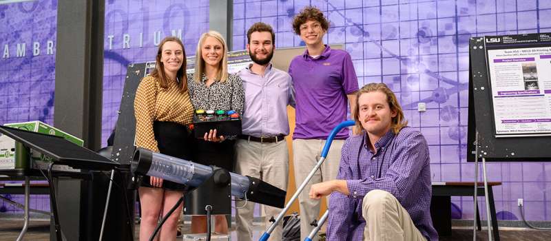 LSU Engineering Seniors Design Ball Launcher, Painting Device for Teens with Cerebral Palsy