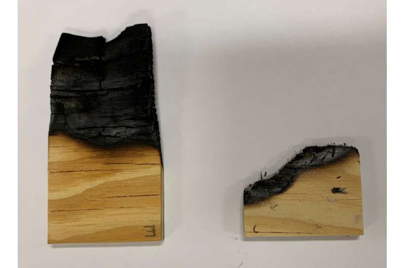 Making wooden construction materials fire-resistant with an eco-friendly coating (video)
