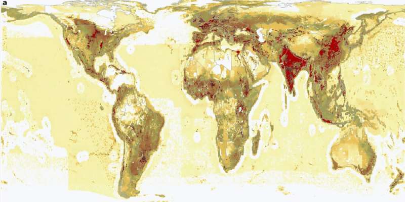 Mapping the world's food production footprint on climate and environment