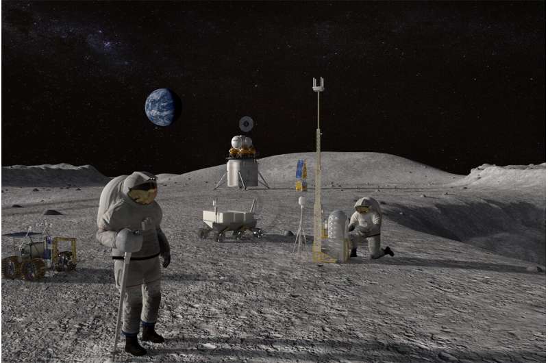 Methods for building lunar landing pads may involve microwaving moon soil
