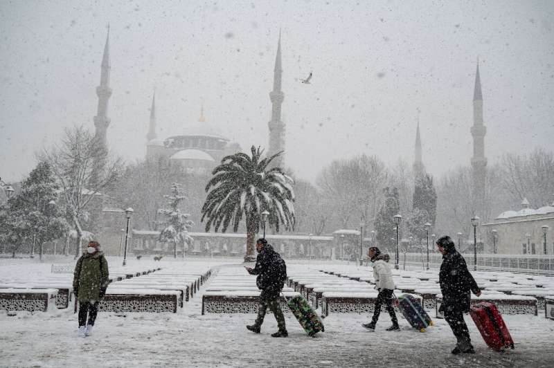 Monday's blizzard in Istanbul shut the main airport and left much of the city at a standstill