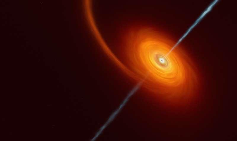 Most distant detection of a black hole swallowing a star