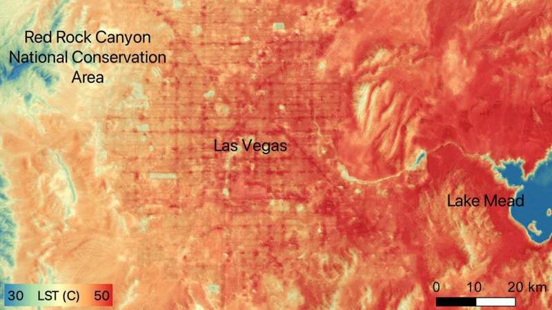 NASA's ECOSTRESS sees Las Vegas streets turn up the heat
