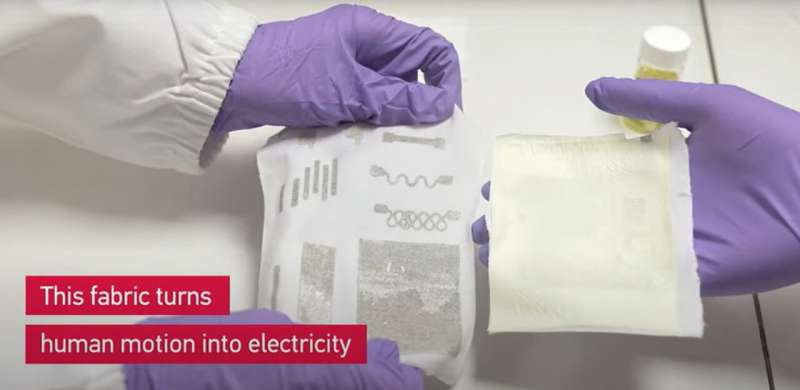 New 'fabric' converts motion into electricity