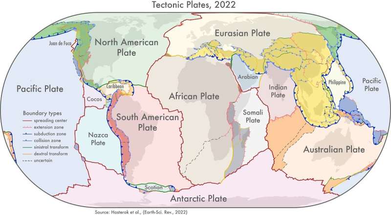 New maps of the world's geological provinces and tectonic plates