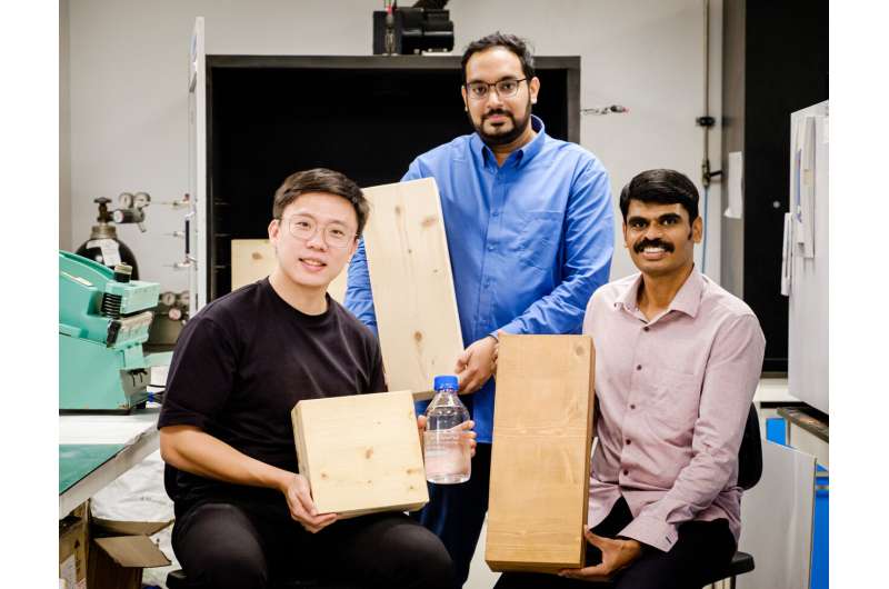 NTU scientists invent invisible coating to make wood “fireproof”