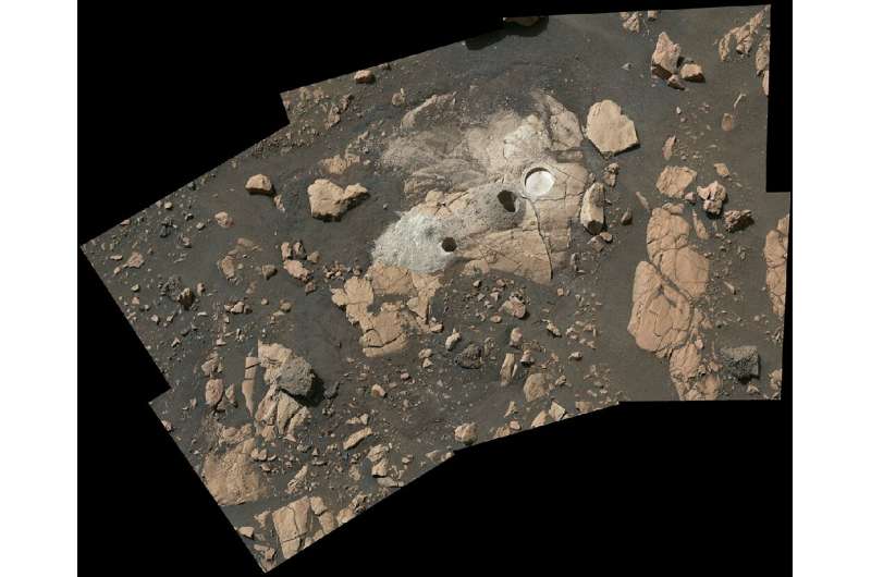 Percy cored two samples from a rock called &quot;Wildcat Ridge,&quot; which is about three feet (one meter) wide, and on July 20