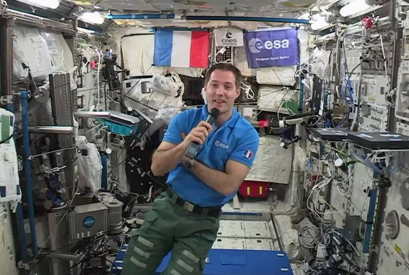 Pesquet in 2017, during his first tour onboard the ISS