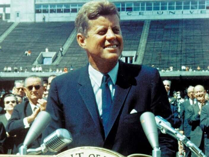 "We choose to go to the Moon," Kennedy told 40,000 people at Rice University, "because that challenge is one that