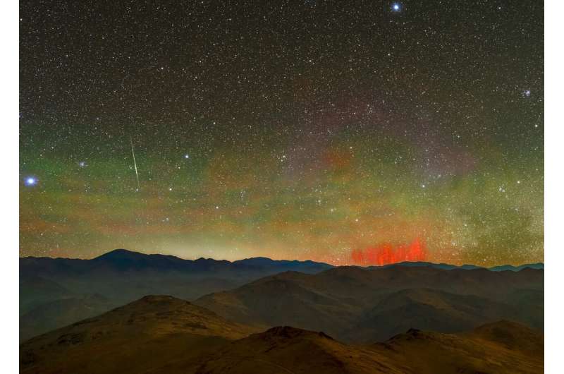 Rare 'red sprites' seen from ESO’s La Silla Observatory in Chile