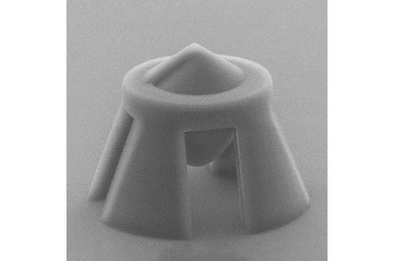 Onderzoekers fabriceren kleine multi-component beam shaper rechtstreeks op optische vezel