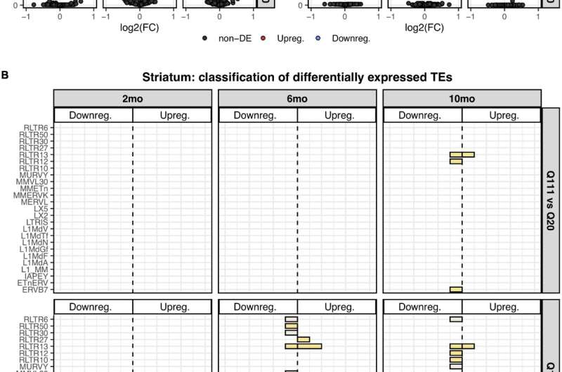 Retrotransposon expression is repressed in Huntington's disease
