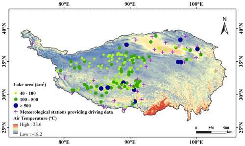 Rising daily surface temperatures of 160 lakes across Tibetan Plateau shown over 40 years
