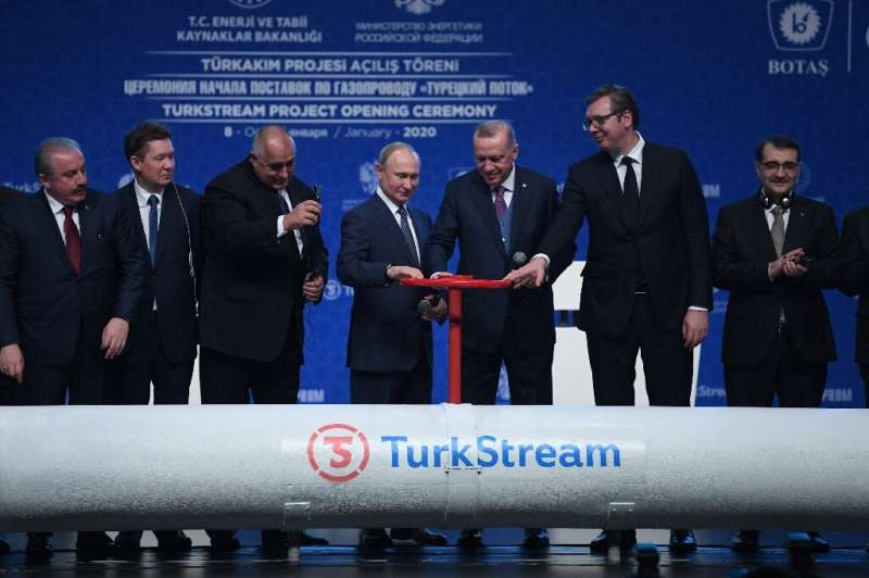 Russian President Vladimir Putin attended the 2020 opening ceremony for the TurkStream pipeline bringing Russian natural gas to 