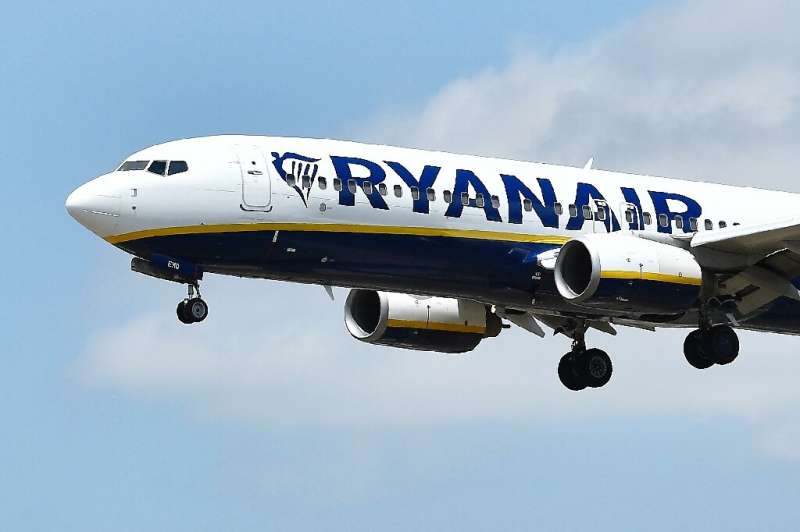 Ryanair said it flew 95 million passengers in its first half, up from 39 million one year earlier