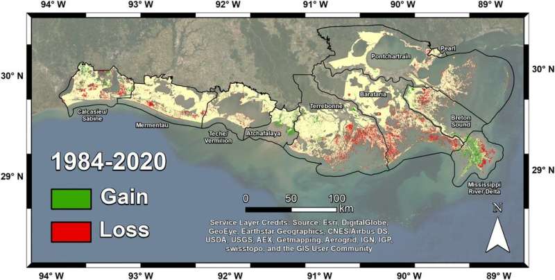 Satellites help scientists track dramatic wetlands loss in Louisiana