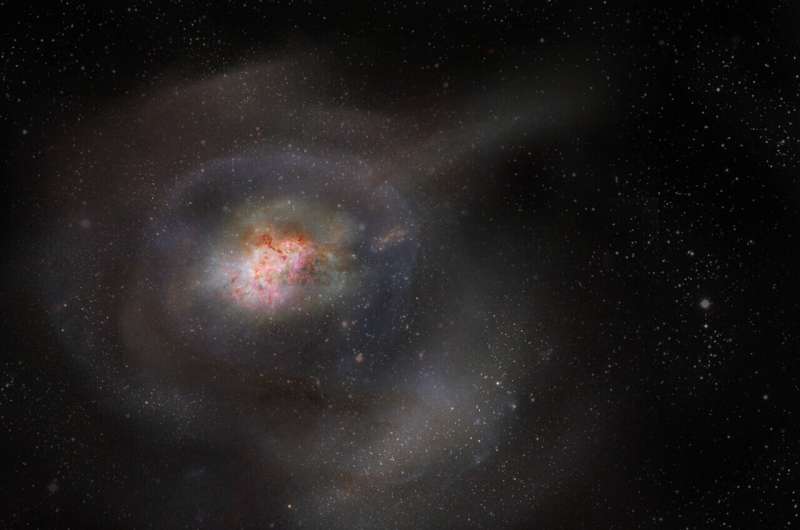 वैज्ञानिकों ने प्लेन साइट में छिपी स्टारबर्स्ट आकाशगंगाओं से मायावी गैस का पता लगाया