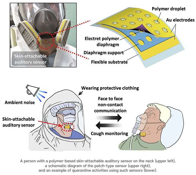 Skin-attachable auditory sensor that functions even in noisy environments