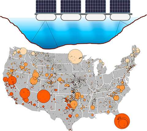 Small city sets example for floating solar, empowered by NREL data set