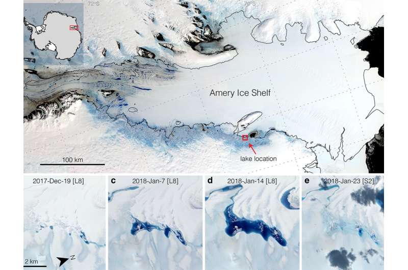 Strong tides, vanishing lakes may prove beneficial to Antarctic ice shelf