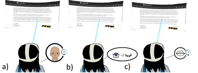 Study evaluates the effectiveness of hands-free text selection systems for VR headsets  