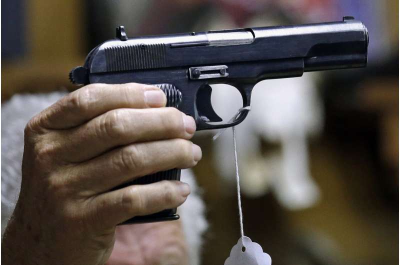 Study finds higher homicide risk in homes with handguns