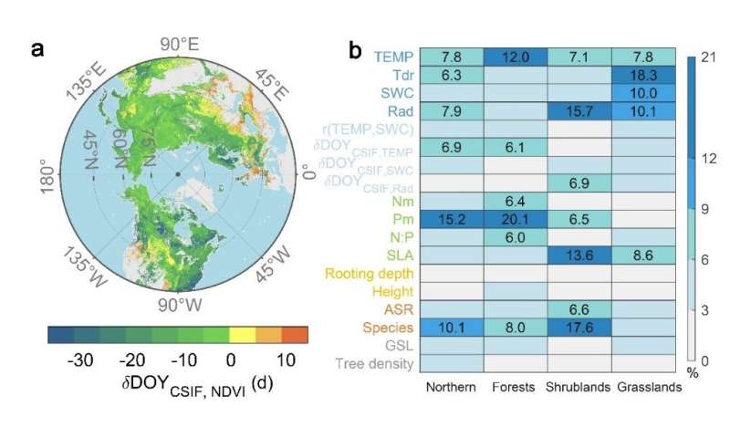 Study reveals seasonal peak photosynthesis hindered by late canopy development in northern ecosystems