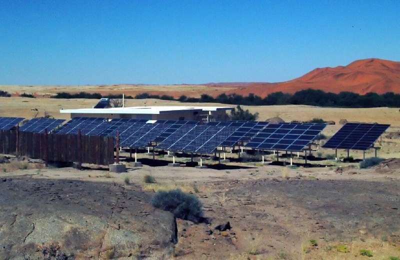 Sun-rich Namibia is seeking funds for plans to become a green-energy giant. Solar farms would harvest hydrogen from water via el