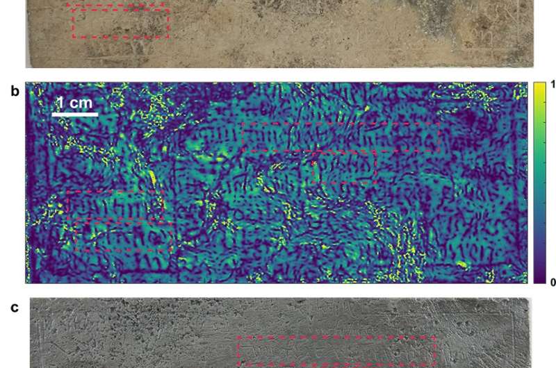 Terahertz Imaging dezvăluie o inscripție ascunsă pe crucea funerară modernă