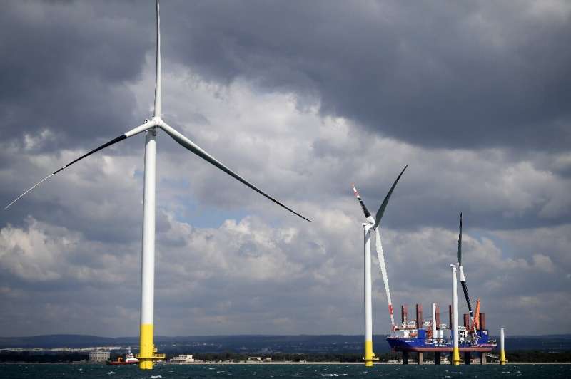The Beleolico wind farm off Taranto's sandy beach in Puglia, in the heel of Italy's boot-shaped peninsula, will be capable of po