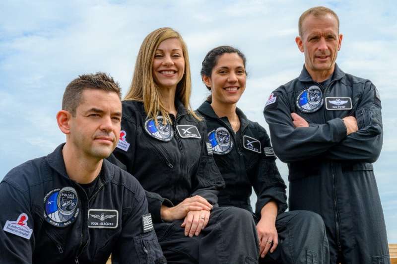 The crew of Polaris Dawn: Jared Isaacman, Anna Menon, Sarah Gillis and Scott Poteet (left to right)