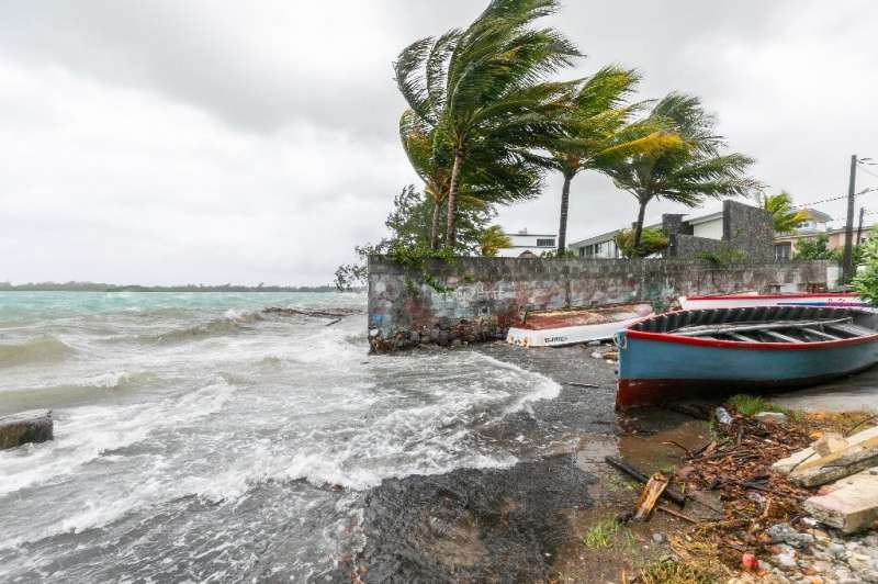 The cyclone pounded Mauritius with heavy downpours and winds of 120 kilometres per hour, with a peak of 151 kilometres per hour 