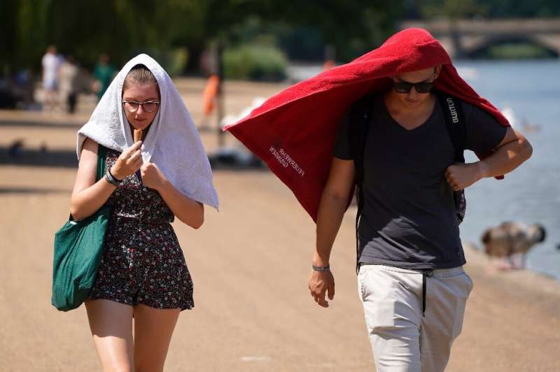 The Met Office said 40.2C had been provisionally recorded by lunchtime at Heathrow Airport outside London