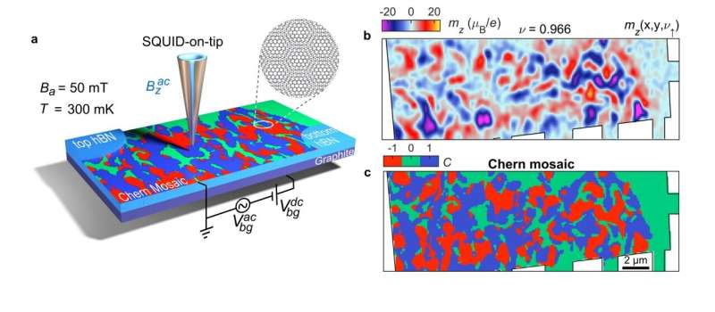 Observing the Chern mosaic and Berry curvature magnetism in magic angle graphene 