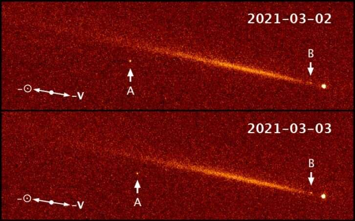 The sun is slowly tearing this comet apart