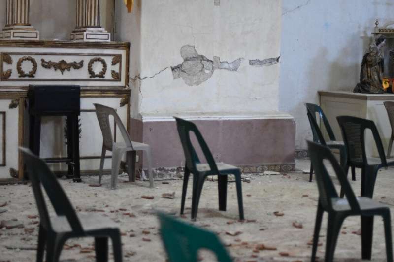 The tremor caused damage to the San Juan Obispo church in Amatitlan south of Guatemala City