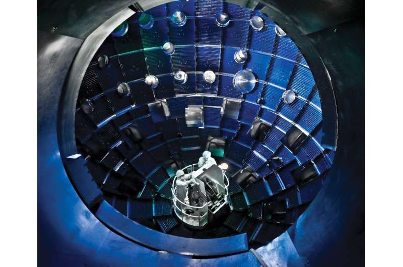 The US National Ignition Facility, the interior of which is seen here in July 2008, has achieved a fusion reaction that produces
