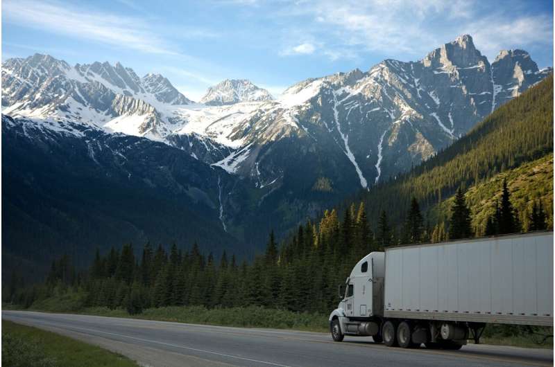 truck mountain road