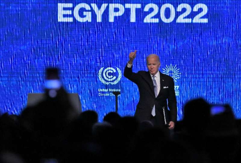 US President Joe Biden addressed the climate talks in Egypt