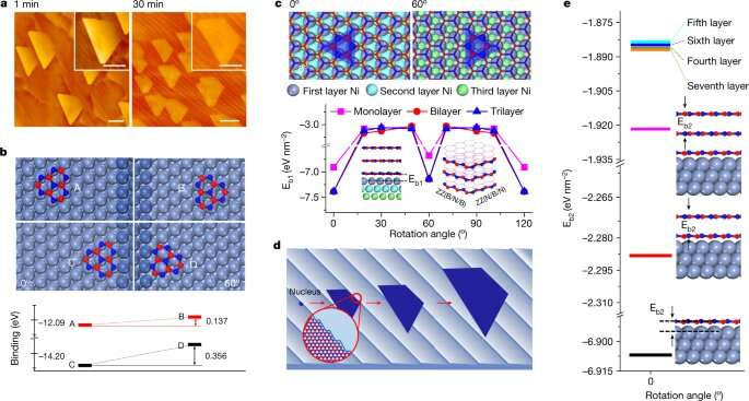 Using chemical-vapor deposition to build five layered single-crystal hexagonal boron nitride structures