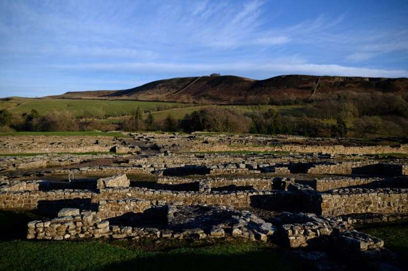 Vindolanda is a former Roman fort on Hadrian's Wall, which stretches 73 miles (118 kilometres) across northern England