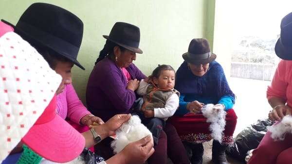 Weaving is helping strengthen ancestral knowledge among women and children in Ingapirca, Ecuador
