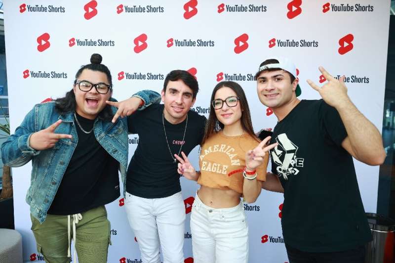 YouTube Shorts creator events such as this one attended by (L-R) Rodrigo Zamora, Pedro De La Garza Reyes, Maria Bolio, and Marce