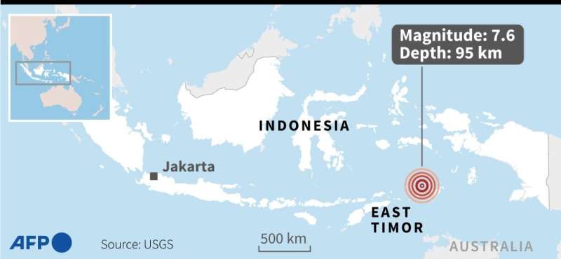 7.6-magnitude earthquake hit deep under the ocean off Indonesia and East Timor