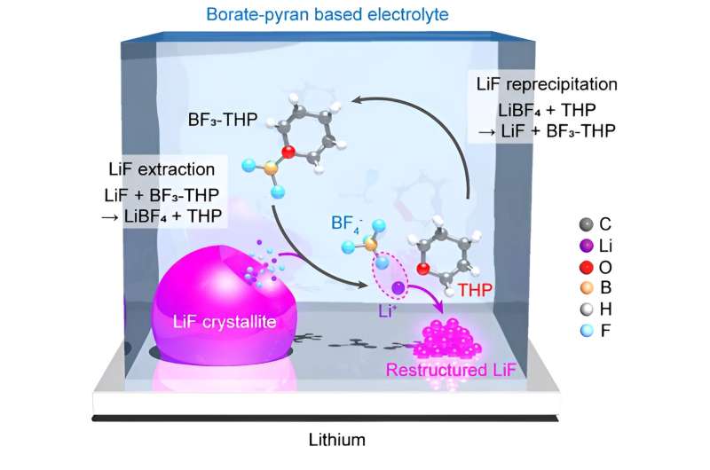 Chất điện phân gốc Borate-pyran giúp giảm thiểu sự ăn mòn trong pin Li-kim loại