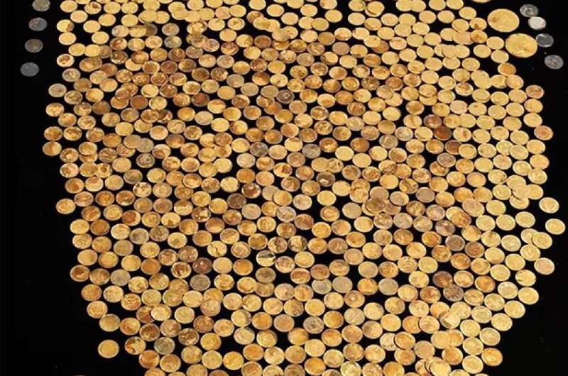 A collection of gold coins dating back to the US Civil War found in a Kentucky cornfield