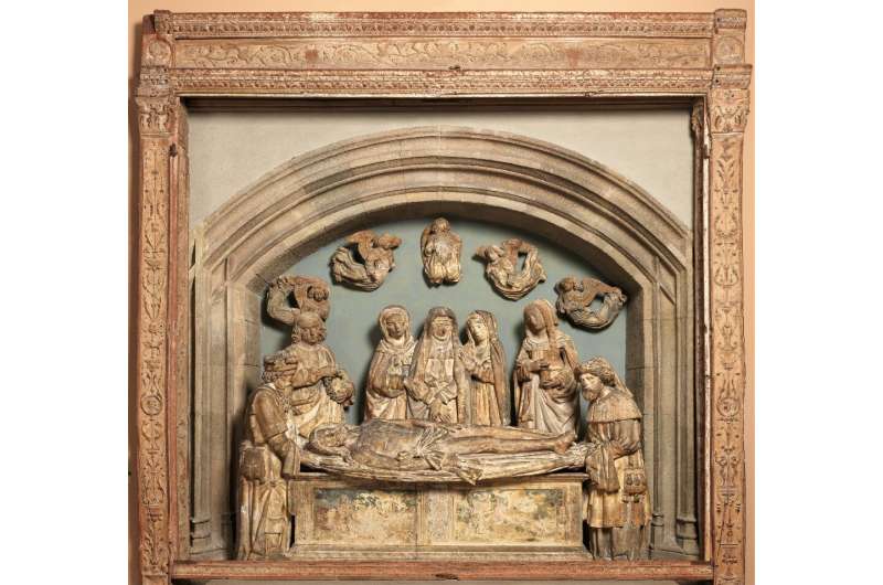 A copy of the 16th-century sculpture 'Entombment of Christ' will be placed back in France's Biron chateau, where it sat for cent