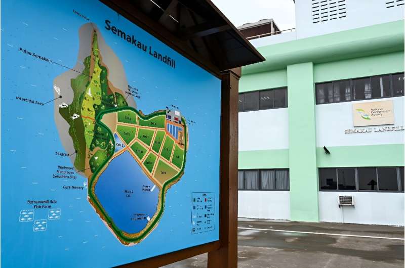 A map of Singapore's Pulau Semakau island
